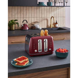 Morphy Richards Accents 4-slice toaster rhubarb red, UK version