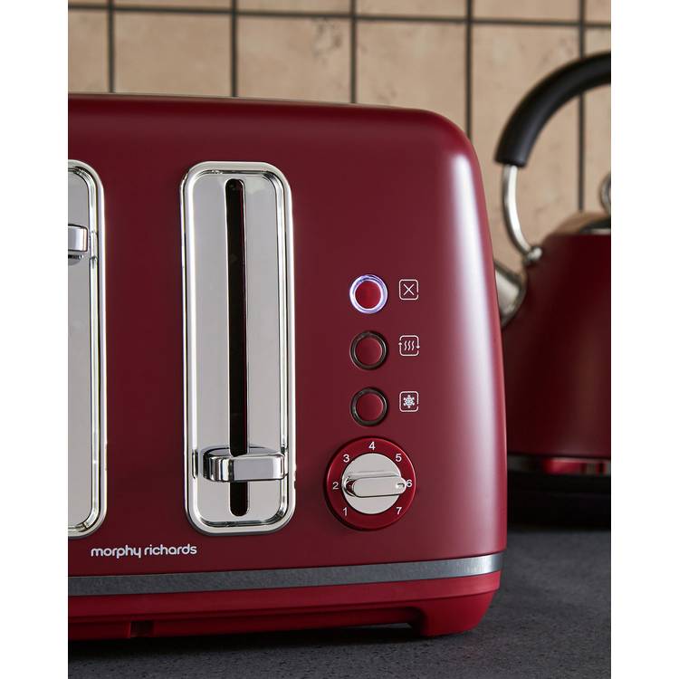 Morphy Richards Accents 4-slice toaster rhubarb red, UK version