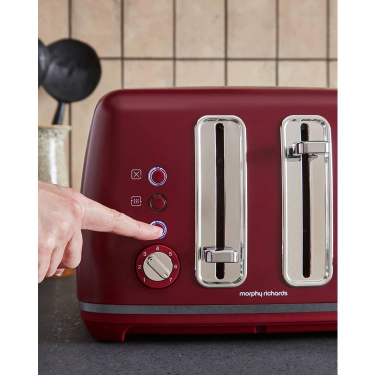 Morphy Richards Accents 4-slice toaster rhubarb red, UK version