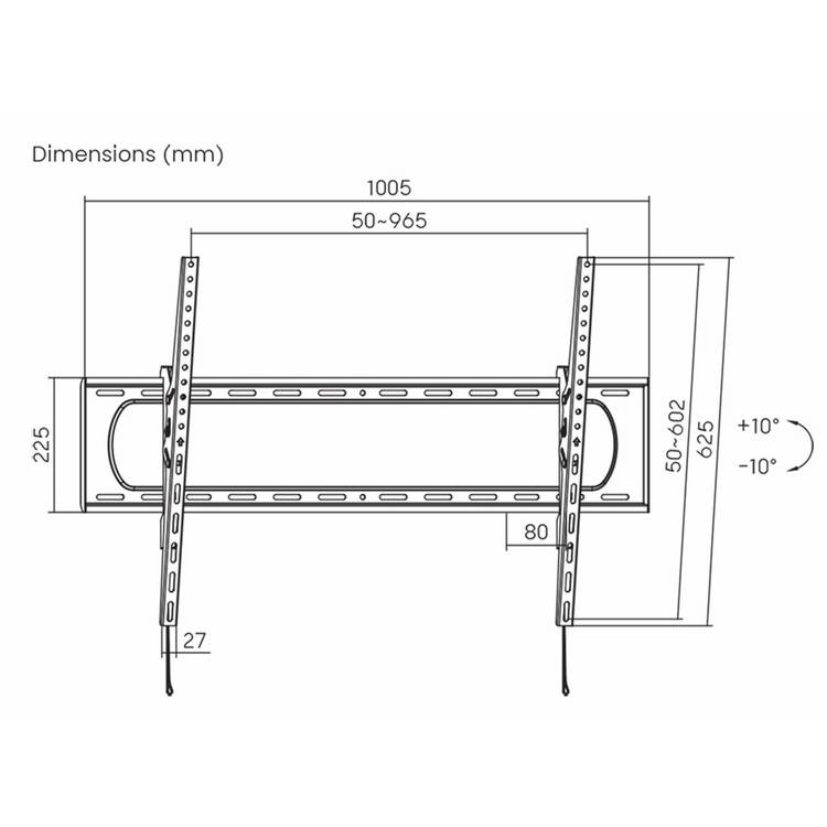 ProperAV tilting TV bracket 60-120 inch - British product