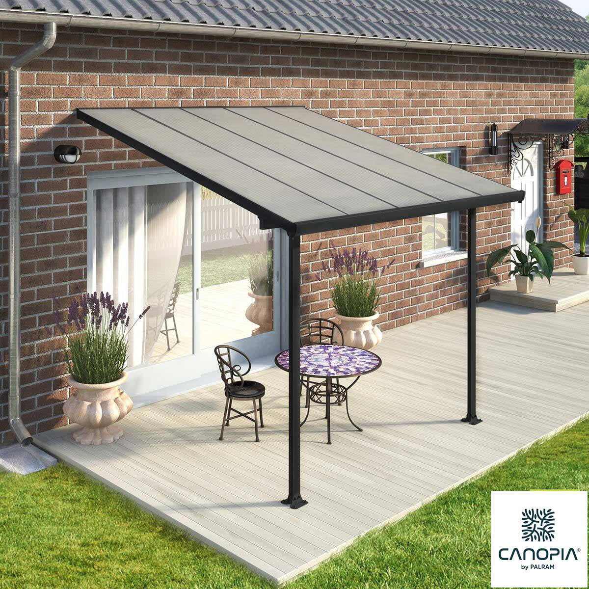 Palram Canopia Feria 3 Veranda Patio Cover, Grey in 4 Sizes GOODS Costco UK