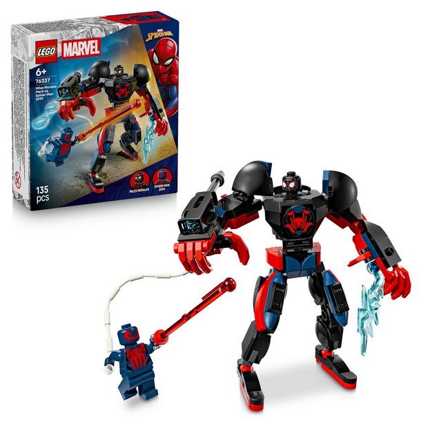 LEGO Marvel Miles Morales Mech vs Spider-Man 2099 set 135 pieces, UK version