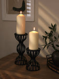 Black Wire Pillar Candle Holder