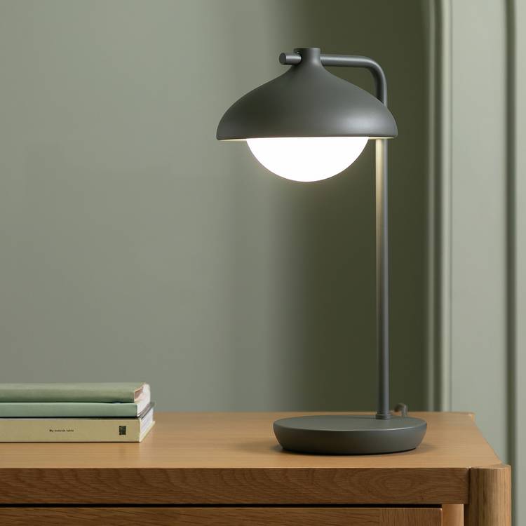 Habitat Acorn desk lamp dark grey metal, imported from the UK