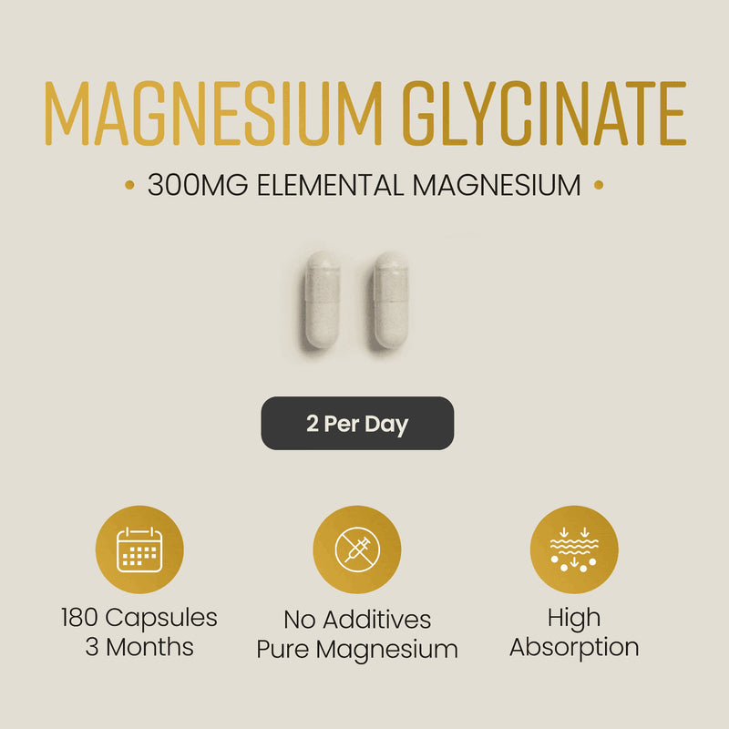 VitaBright magnesium glycinate 1500mg 180 capsules, imported from the UK