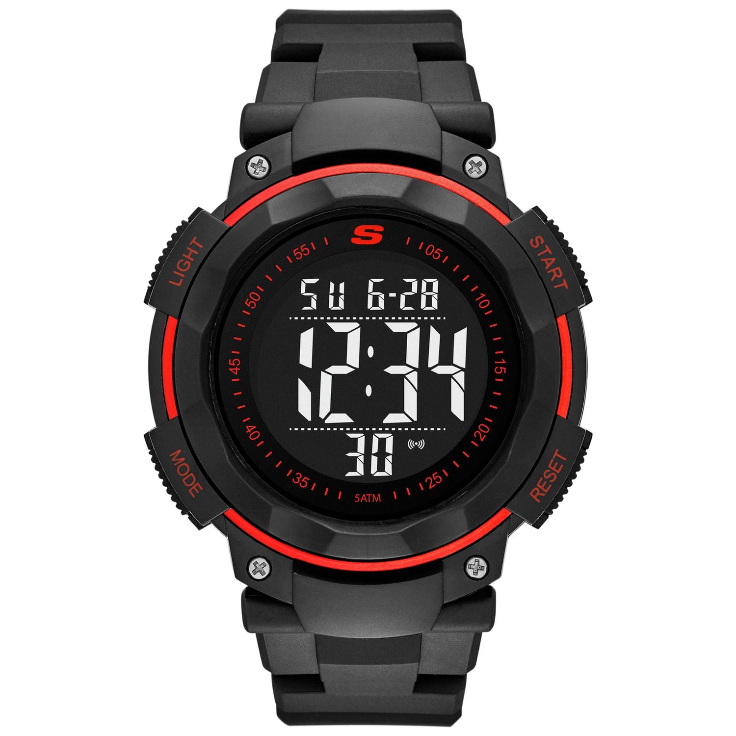 Skechers Ruhland black strap digital chronograph watch (British brand)