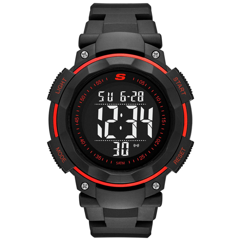 Skechers Ruhland black strap digital chronograph watch (British brand)