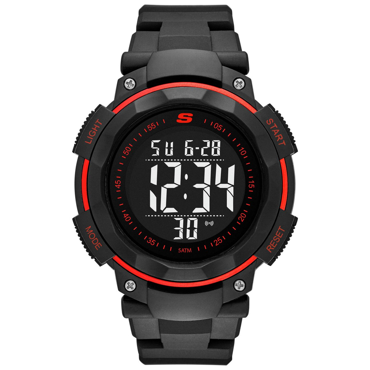 Skechers Ruhland black strap digital chronograph watch (British brand)