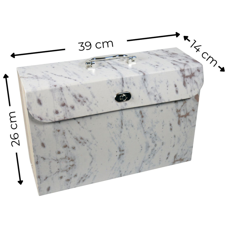 Cathedral expanding file box white grey 19 pockets, imported from the UK