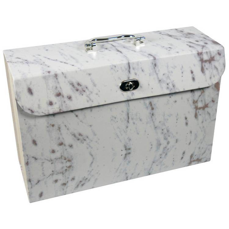 Cathedral expanding file box white grey 19 pockets, imported from the UK