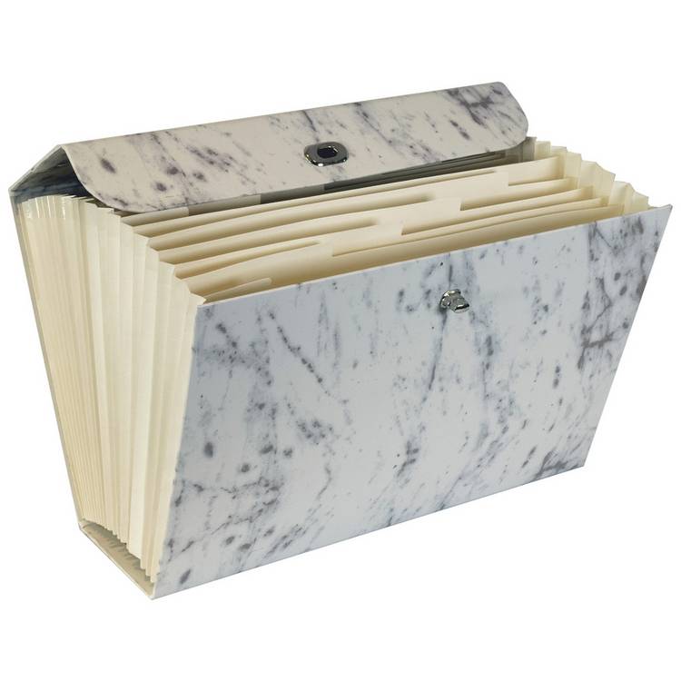 Cathedral expanding file box white grey 19 pockets, imported from the UK