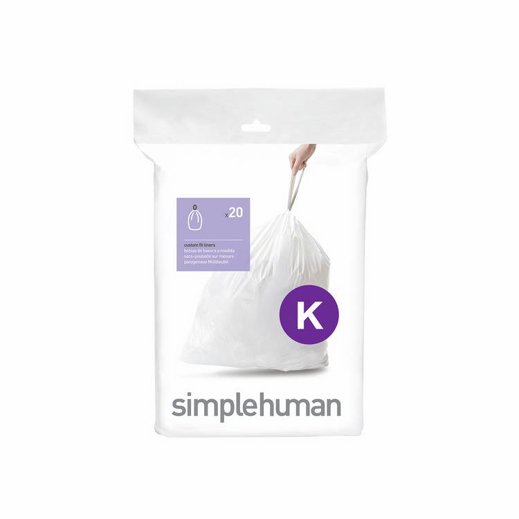 Simplehuman Code K bin liners pack of 20 - British product