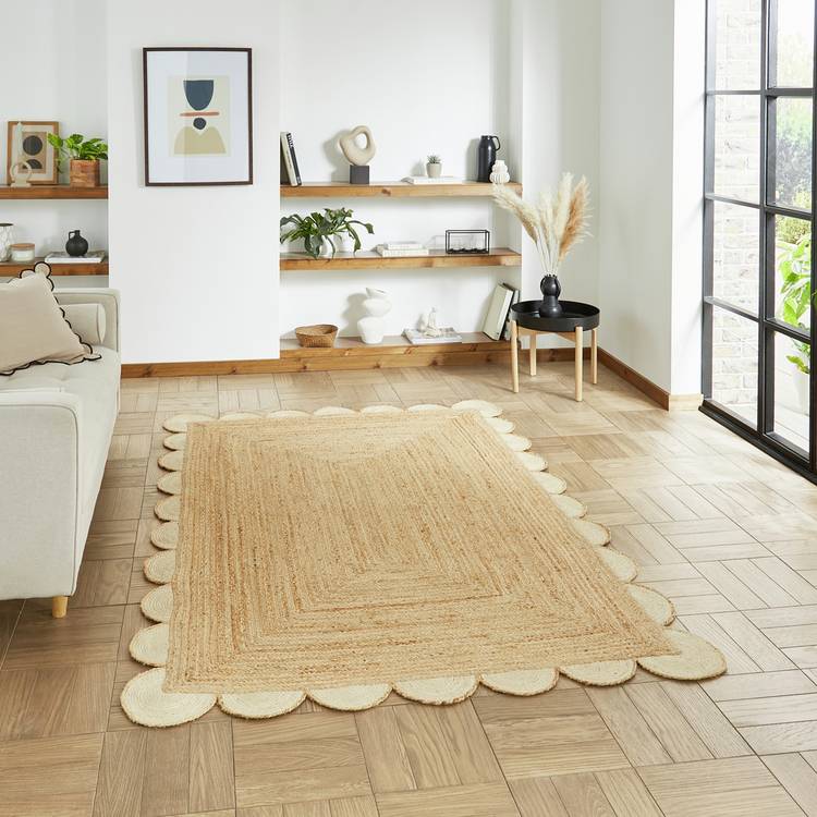 Think Rugs Savannah natural jute flatweave rug 120x170cm, imported from the UK