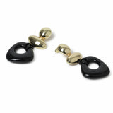 Freedom black and gold mismatch drop earrings 40mm, UK version