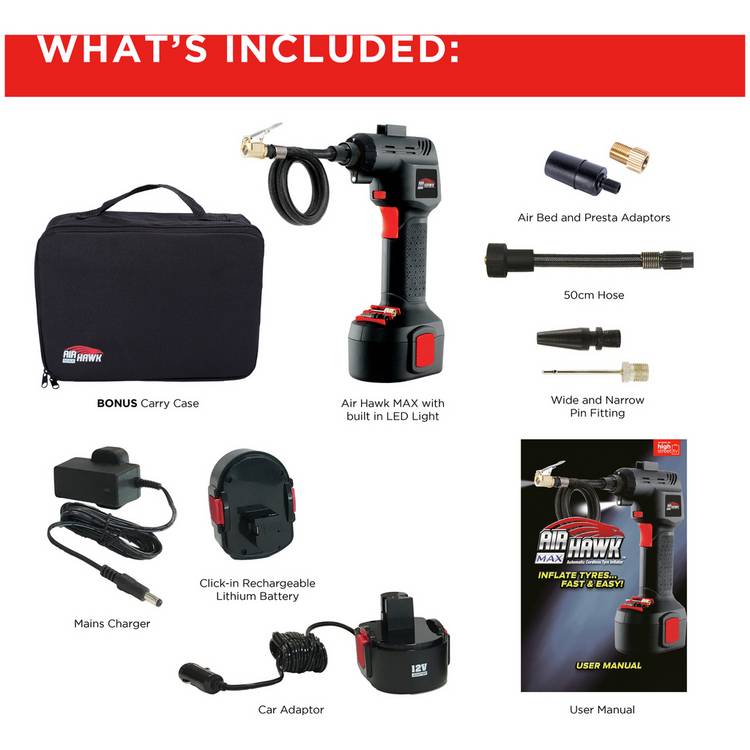 Air Hawk Premium Digital Tyre Inflator (British brand)