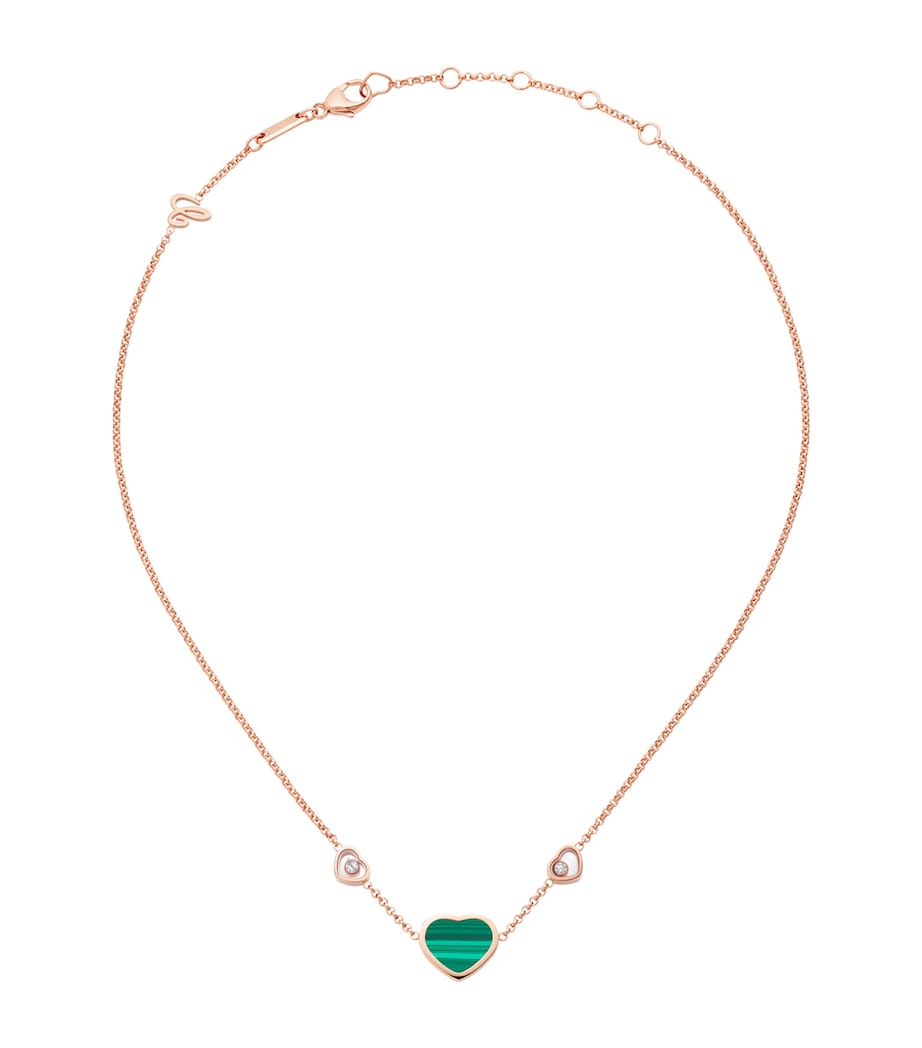 Chopard Happy Hearts necklace rose gold malachite diamonds, imported from the UK