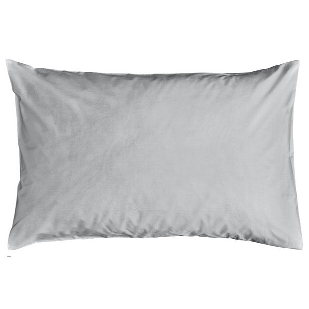 Habitat grey cotton pillowcase pair 200 thread count - British product