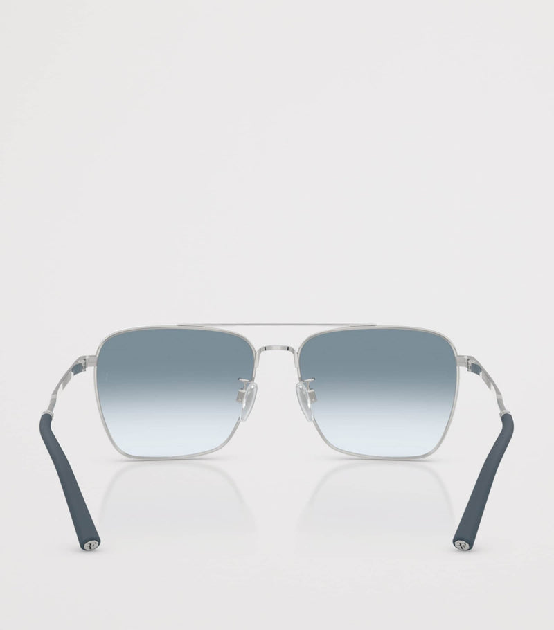 Oliver Peoples Metall R-15 firkantede solbriller, britisk versjon