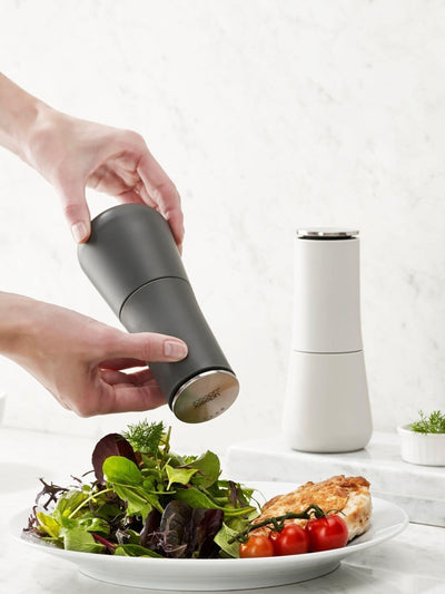 Next Joseph Joseph Grey Milltop Editions Salt & Pepper Mill Set- Buy online at McGrocer