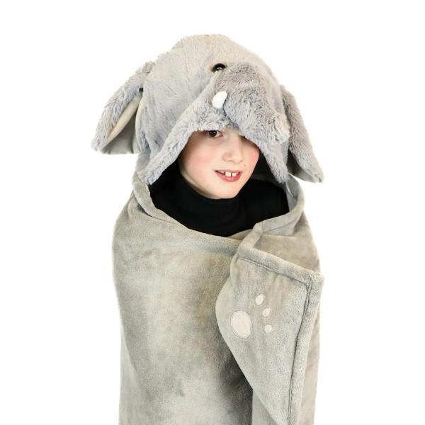 Cozy Noxxiez kids elephant hooded blanket large - British product