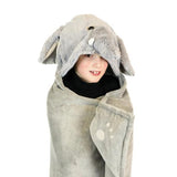 Cozy Noxxiez kids elephant hooded blanket large - British product