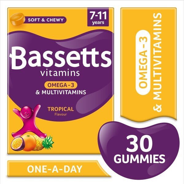 Bassetts Vitamins 7-11 Multivitamins + Omega 3 Pastilles 30s GOODS Superdrug   