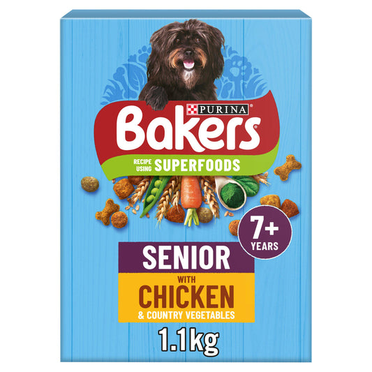 Bakers Senior Chicken with Vegetables Dry Dog Food 1.1kg Dog Food & Accessories Sainsburys   