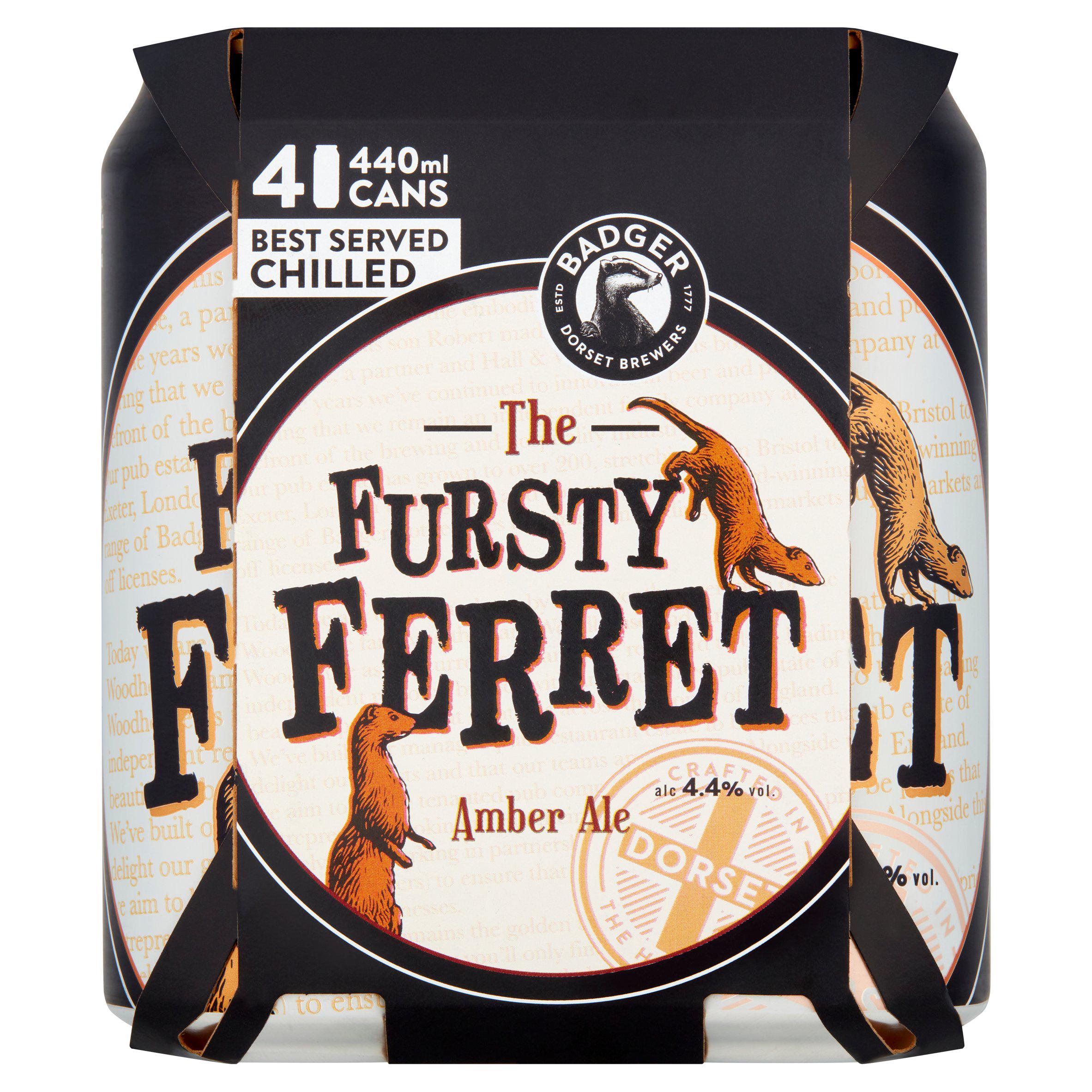 Badger The Fursty Ferret Amber Ale 4x440ml All beer Sainsburys   