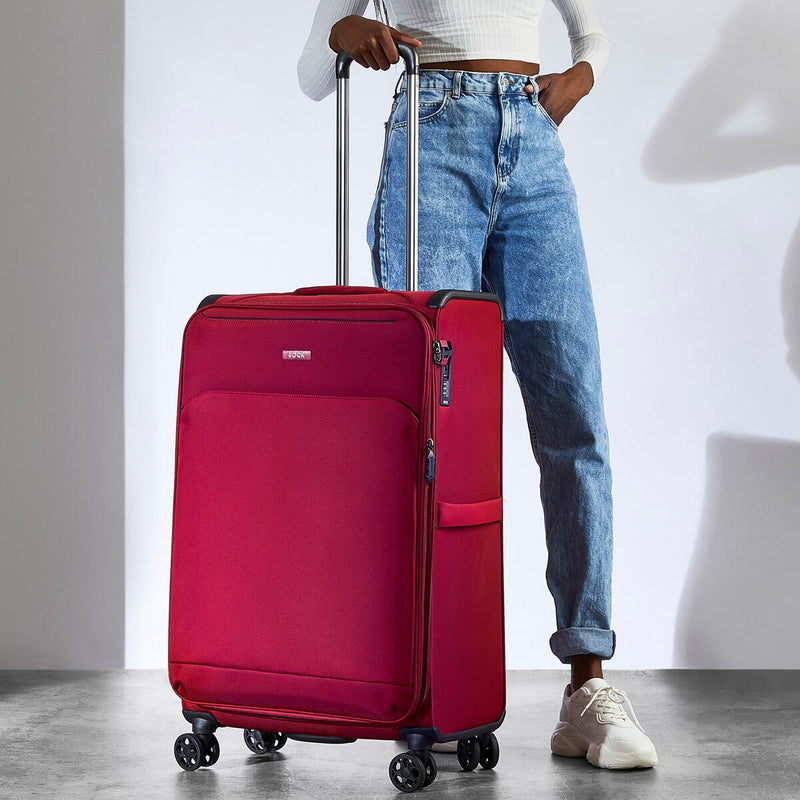 Rock Georgia 4-piece softside luggage set in burgundy - British product