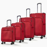 Rock Georgia 4-piece softside luggage set in burgundy - British product