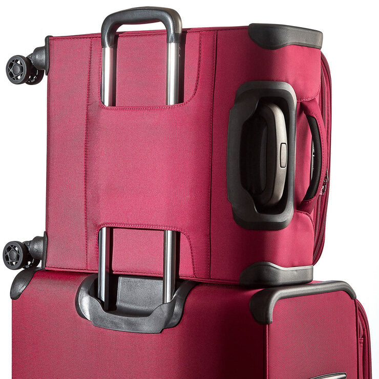 Rock Georgia 4-piece softside luggage set in burgundy - British product