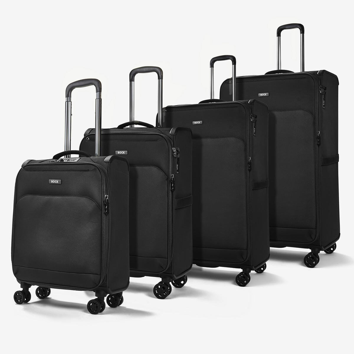 Rock Georgia 4-piece softside luggage set black - British product