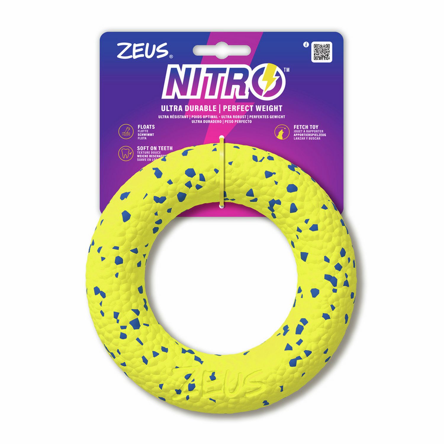 Zeus NITRO Ring dog toy 16cm, imported from the UK