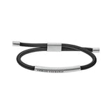 Armani Exchange slider bracelet black elastic cord stainless steel (British brand)
