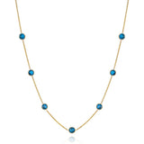 Costco round cut blue topaz necklace 14ct yellow gold (British brand)