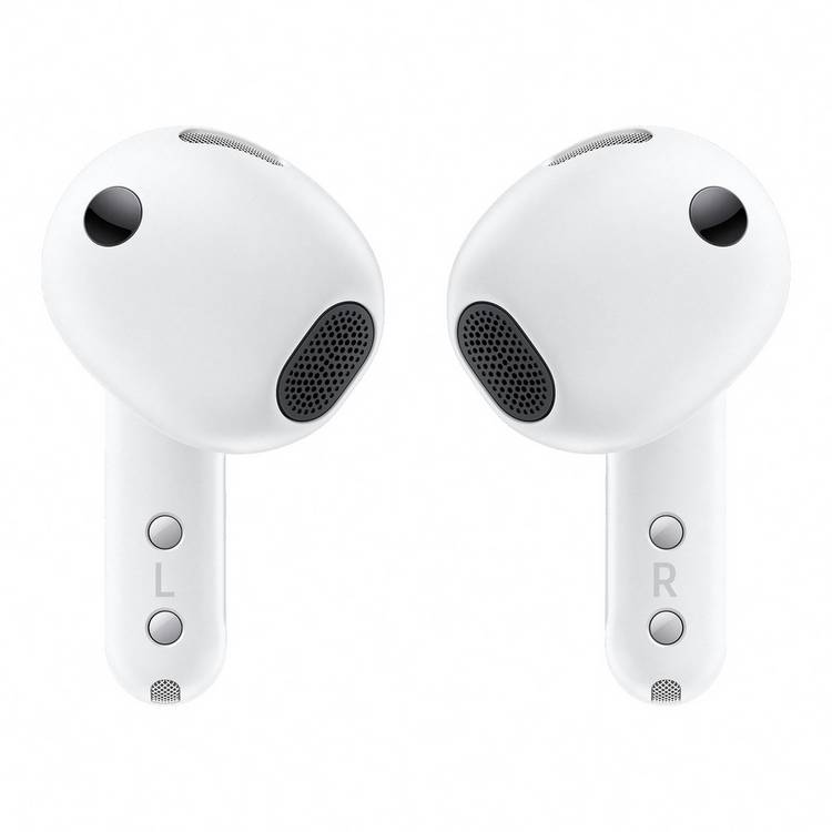 Samsung Galaxy Buds4 white true wireless earbuds, imported from the UK