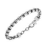 Armani Exchange stainless steel chain bracelet with cube details, adjustable - (British brand)