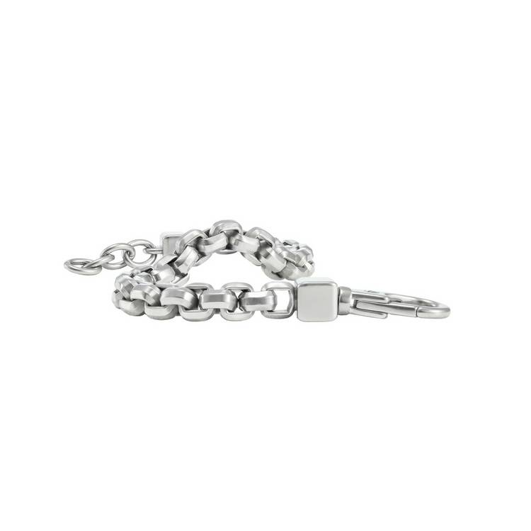 Armani Exchange stainless steel chain bracelet with cube details, adjustable - (British brand)