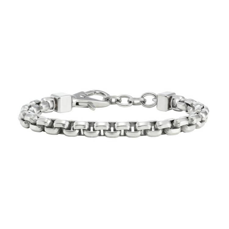 Armani Exchange stainless steel chain bracelet with cube details, adjustable - (British brand)