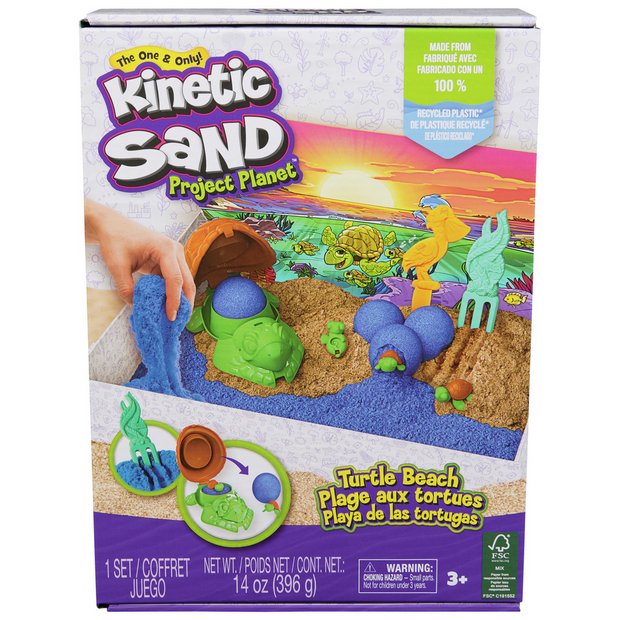 Kinetic Sand Turtle Beach sensory play set 396g, imported from the UK