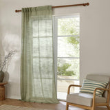 Yard Cirrus sheer voile tab top curtain green - British product