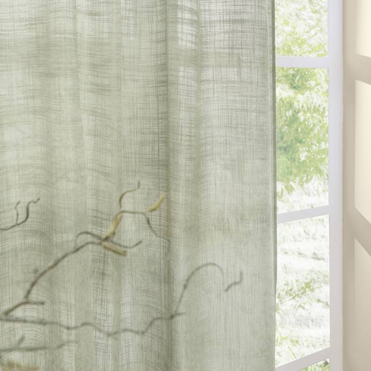 Yard Cirrus sheer voile tab top curtain green - British product