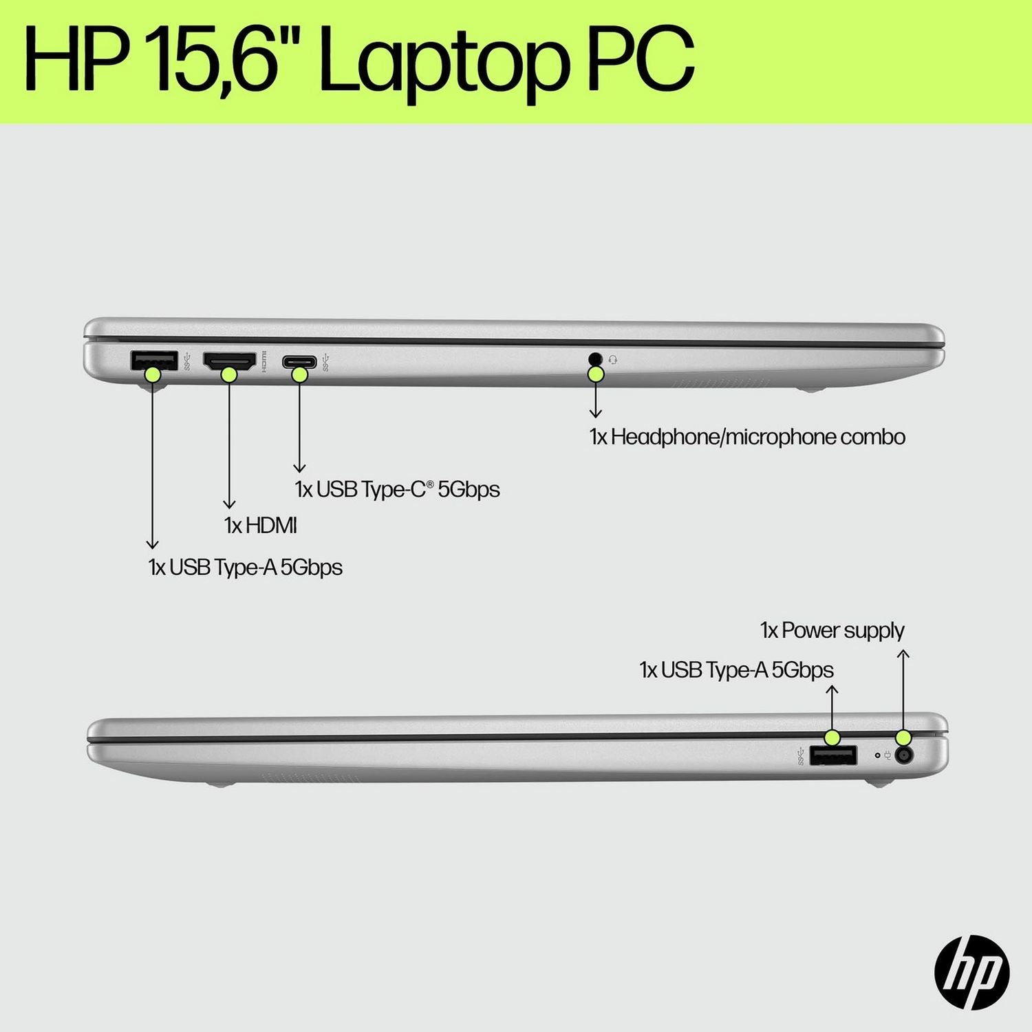 HP 15.6 laptop Intel Core i5, imported from the UK