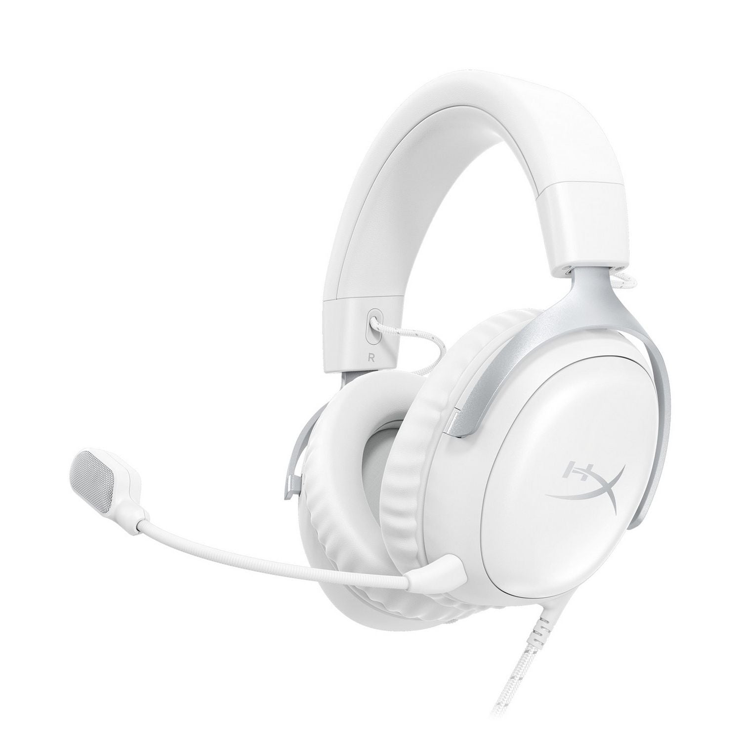 HyperX Cloud III wired gaming headset in white, UK version