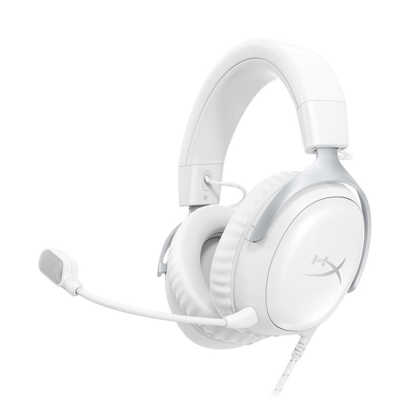 HyperX Cloud III wired gaming headset in white, UK version