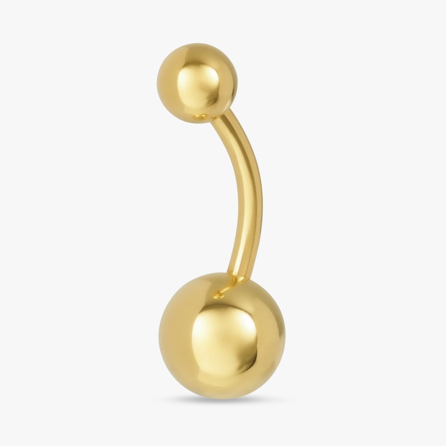 Revere gold belly bar surgical steel round navel piercing (British brand)