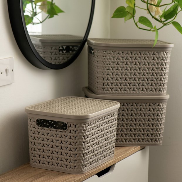 Strata Urban Store set of three storage baskets in mocha, UK version