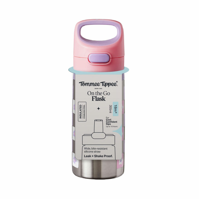 Tommee Tippee toddler flask with straw pink 355ml - British product