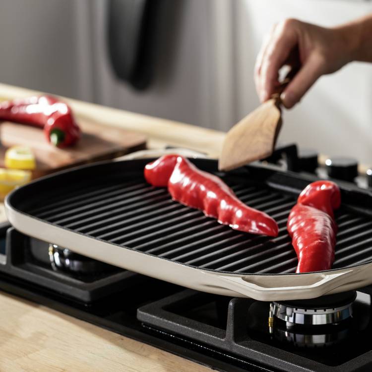 Habitat cast iron grill pan 38cm cream - British product