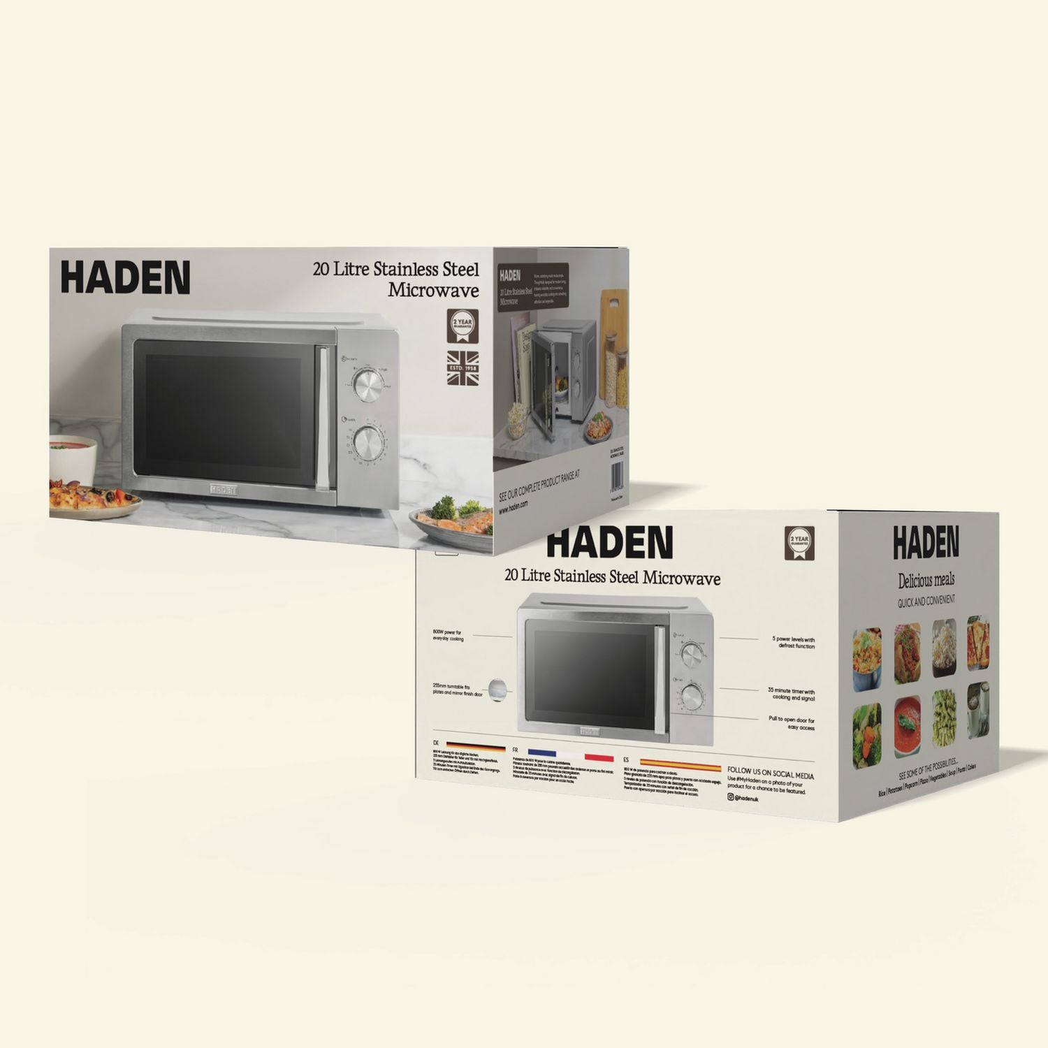 Haden stainless steel microwave 800W 20L (British brand)